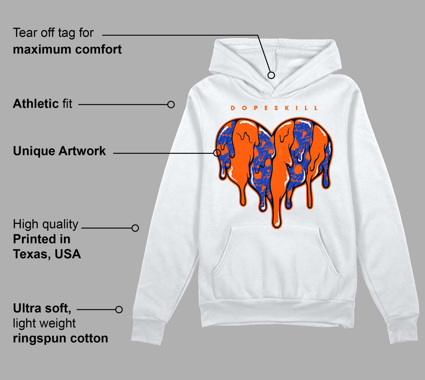 Dunk Low Futura Orange Blaze DopeSkill Hoodie Sweatshirt Slime Drip Heart Graphic
