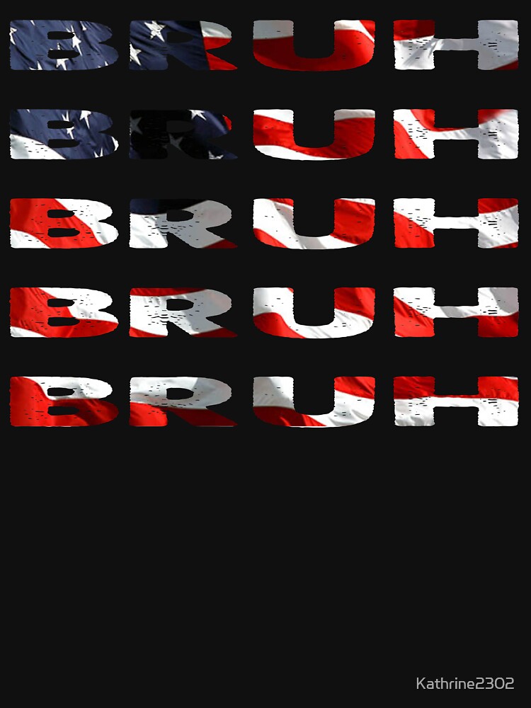 Bruh Vintage American Flag Trendy Fitted V-Neck T-Shirt