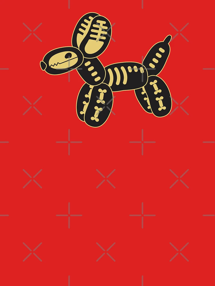 Skeleton Balloon Dog | Summerween Cute Spooky Dog Art in Yellow and Black Classic T-Shirt