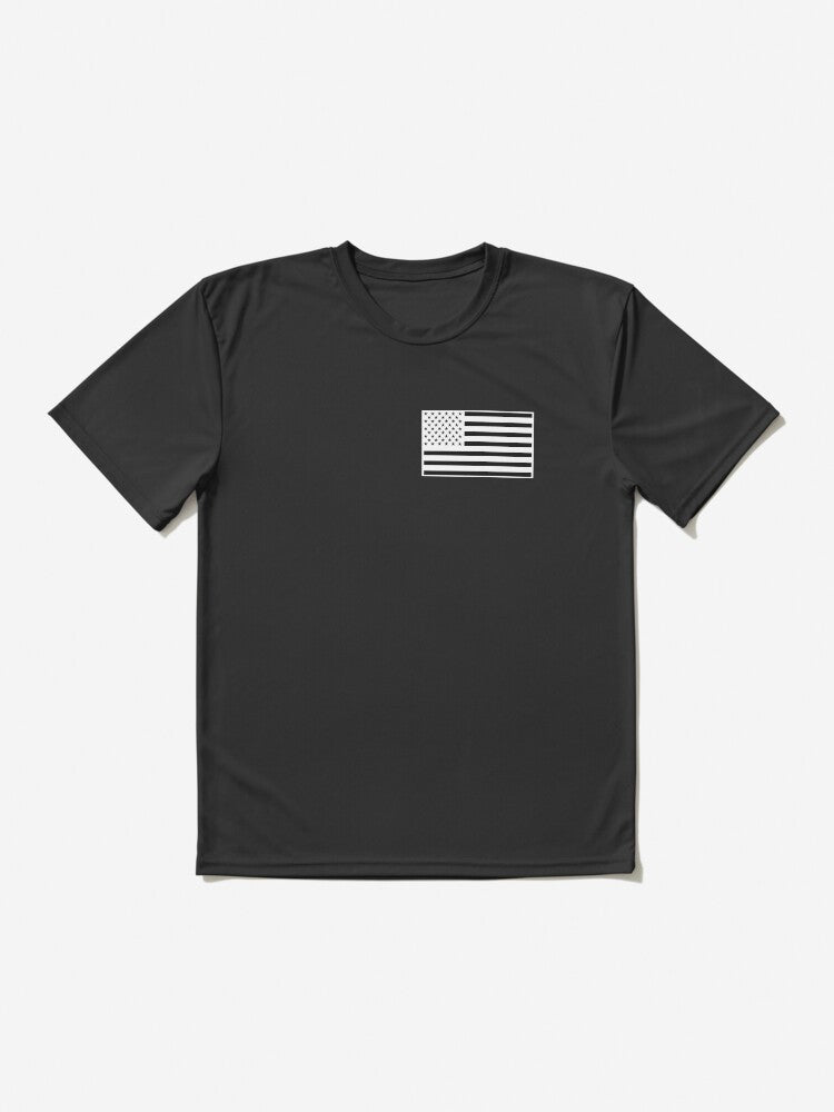 US Flag Black and White Active T-Shirt