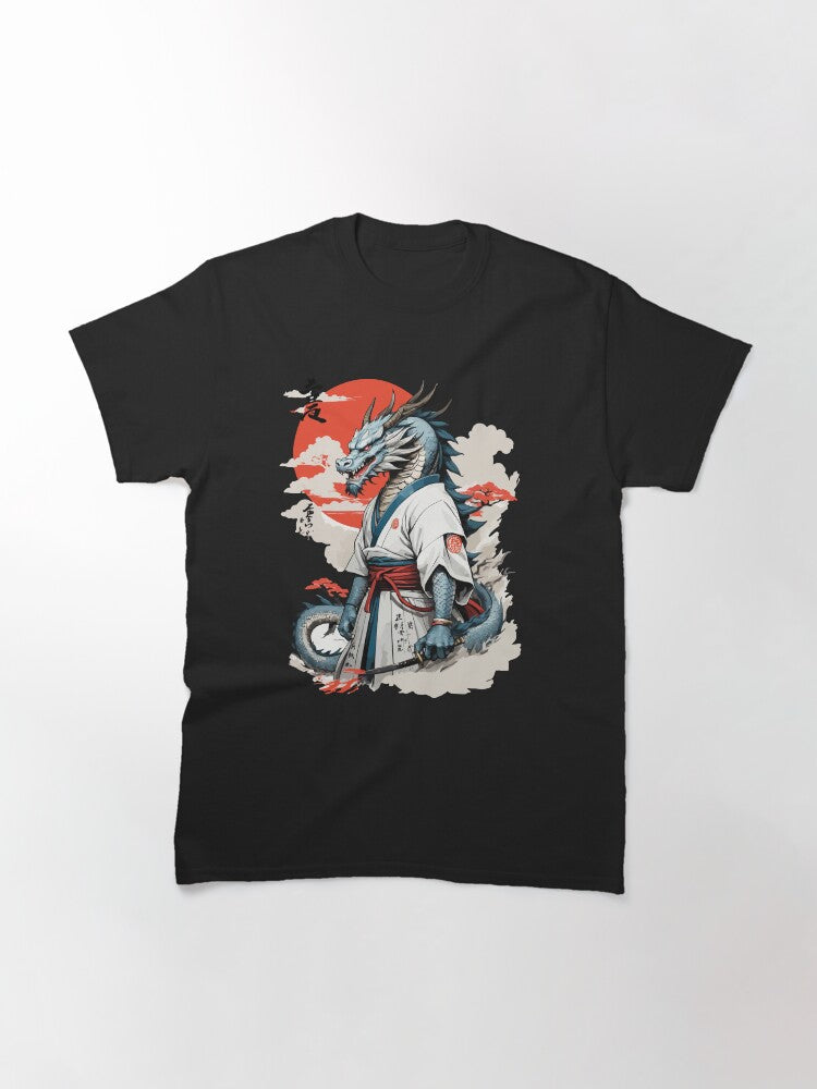 Dragon Samurai Vintage Ukiyo-e Style Japan Art Classic T-Shirt