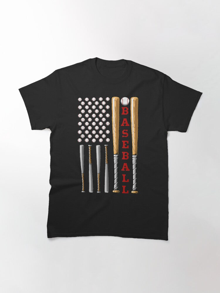 Patriotic US American Baseball Flag - Vintage Baseball Flag Classic T-Shirt