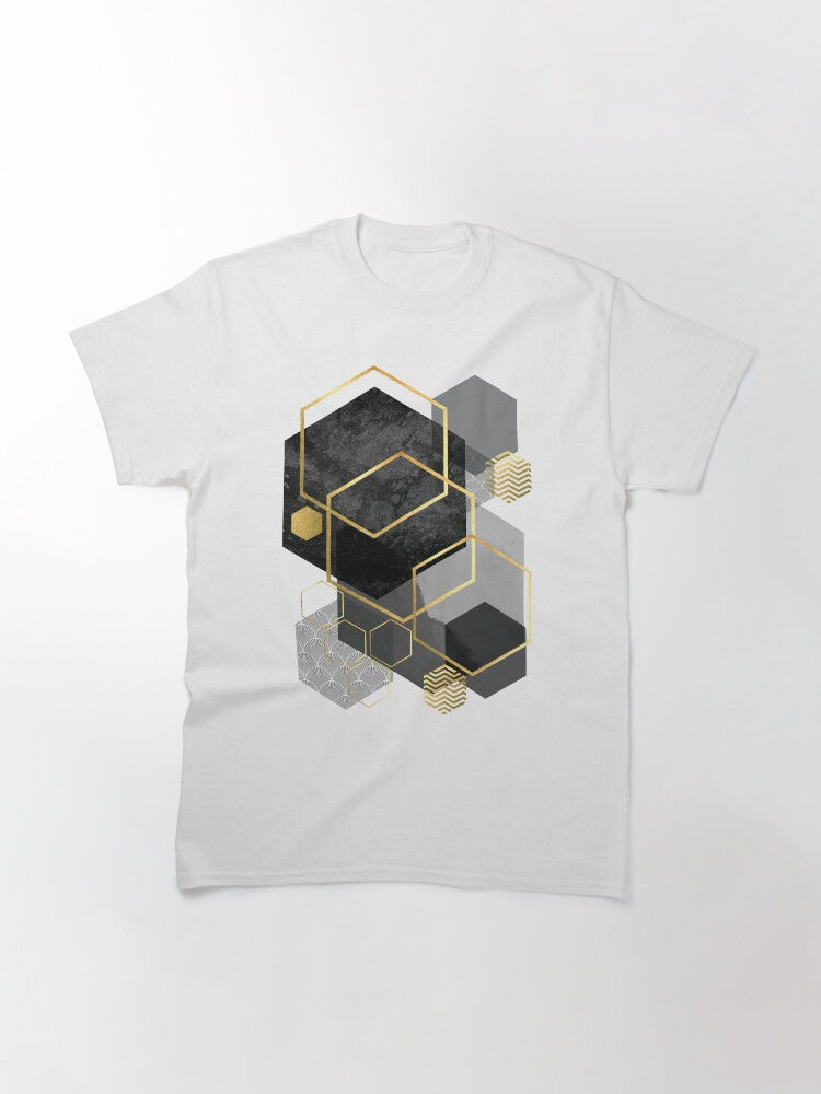 Black and Gold Geometric Classic T-Shirt