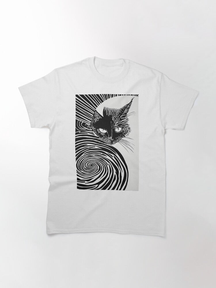 Black Cat by the Spiral: Abstract Expression Classic T-Shirt Style004