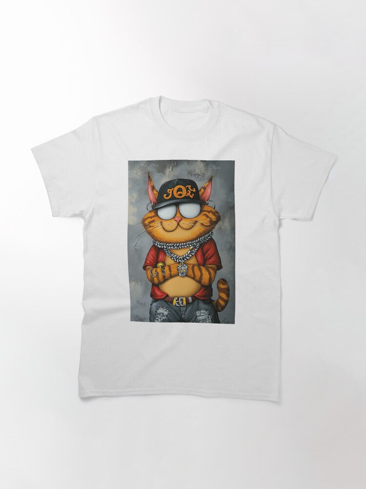 Stylish Cat with Cool Sunglasses and Hoodie Classic T-Shirt