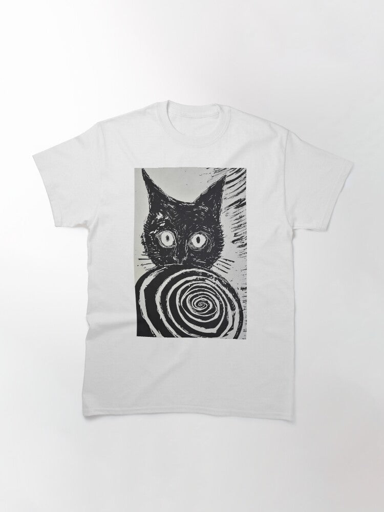 Black Cat by the Spiral: Abstract Expression Classic T-Shirt Style013