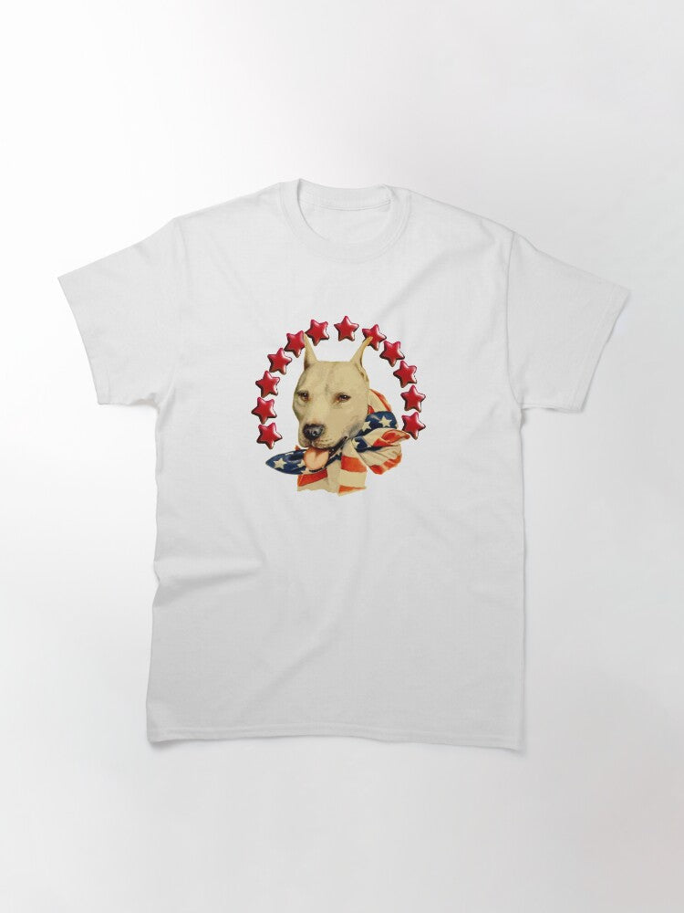 Vintage Pitbull Terrier US Flag Dog Classic T-Shirt