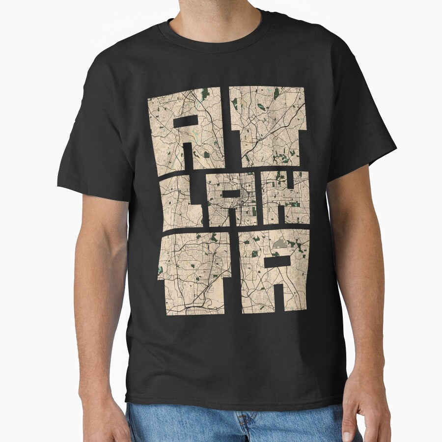 Atlanta City Map Of Georgia Usa Vintage Classic T Shirt