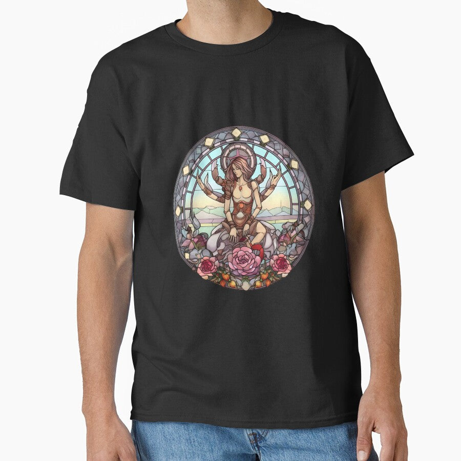 Cancer Zodiac Sign Stained Glass Style Classic T-Shirt