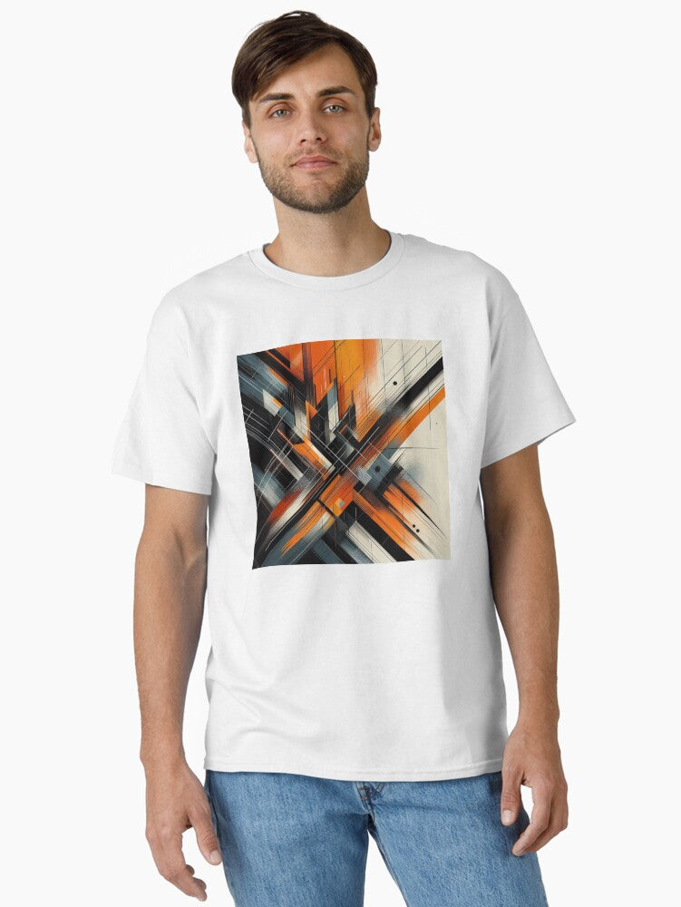 Vibrant Fusion: Exploring Orange & Black Patterns Classic T-Shirt