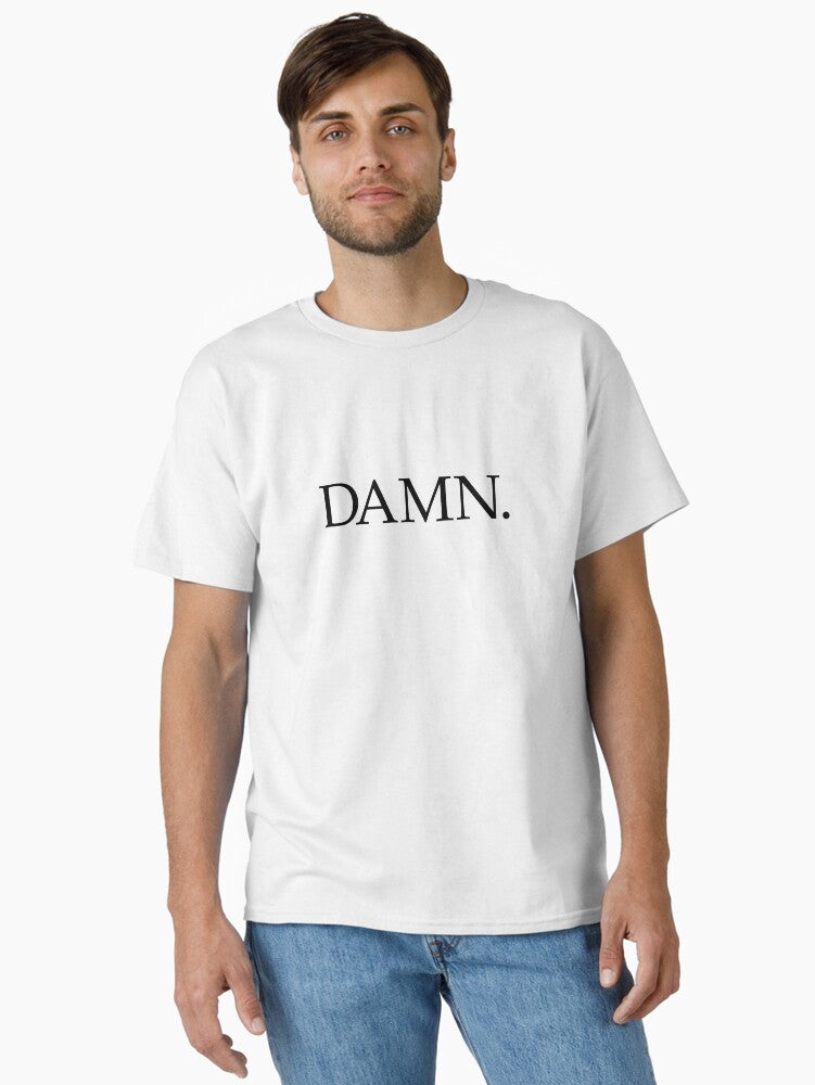 DAMN. (Black Design - Red BG) Classic T-Shirt