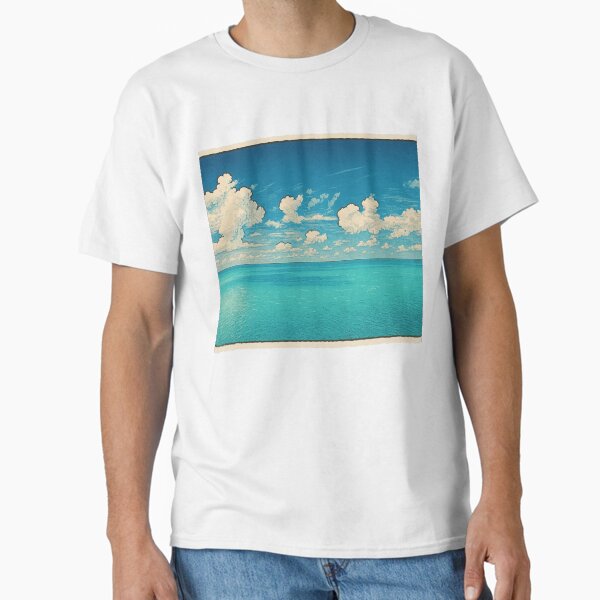 Ocean Horizon Art | Tranquil Sky and Sea - Vintage Coastal View Classic T-Shirt