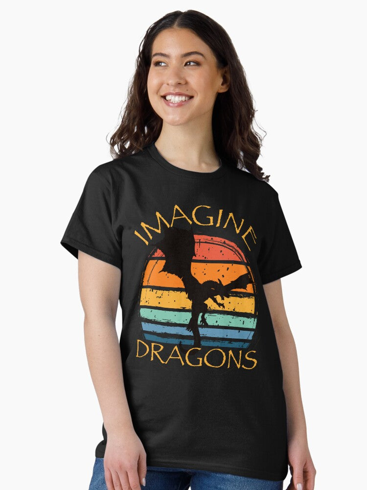Imagine Fantasy Dragons Vintage Style Classic T-Shirt
