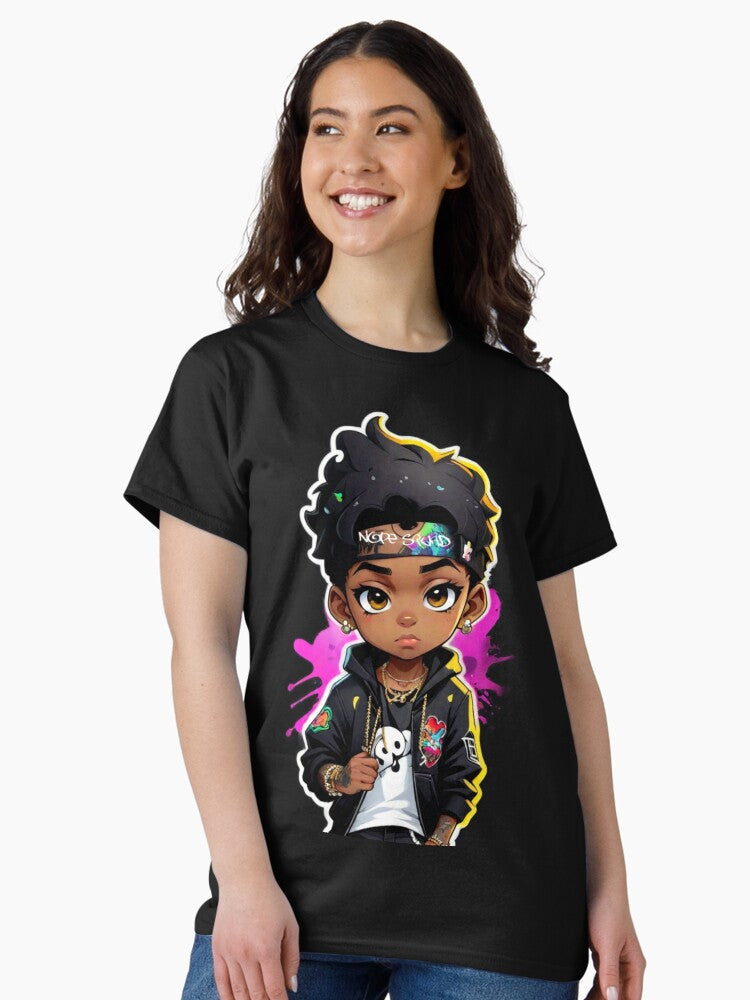 Cute Black Hip-Hop Anime Character Classic T-Shirt Style001