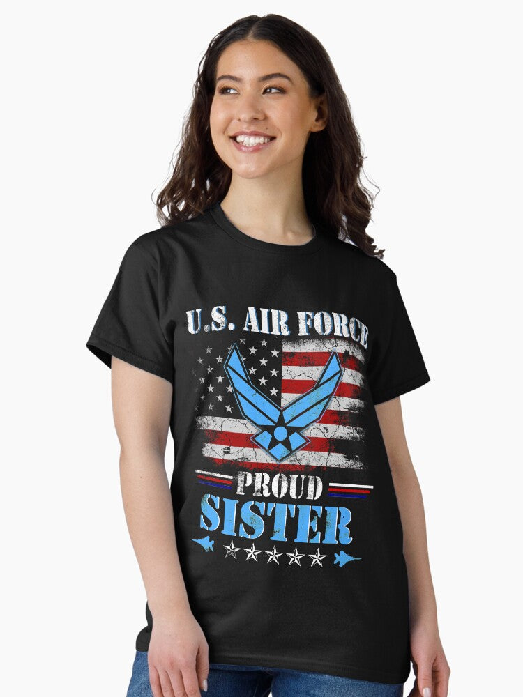 U.S. Air Force Proud Sister USA Flag Vintage Classic T-Shirt