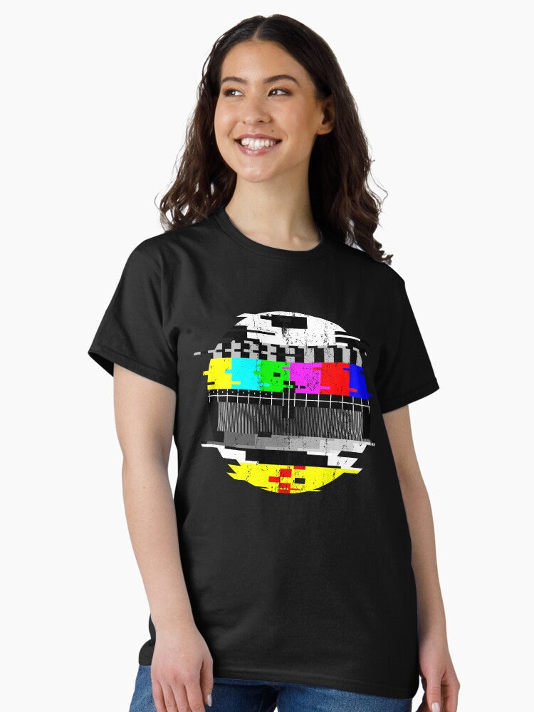 Vintage Glitched TV Test Pattern Graphic Classic T-Shirt
