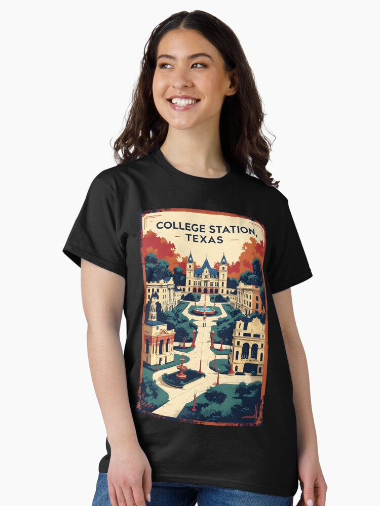 College Station Texas USA Vintage Travel Tourism Classic T-Shirt