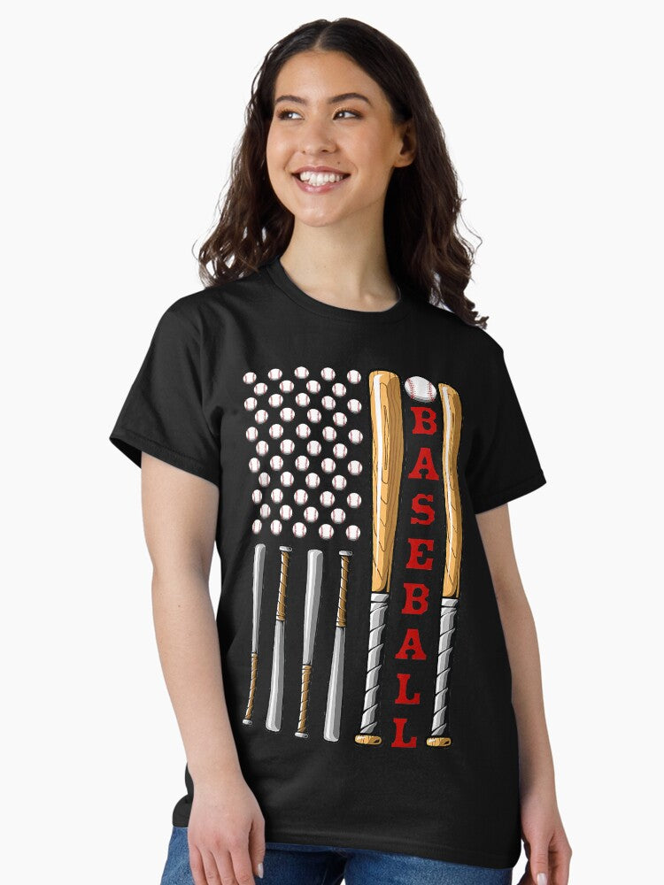 Patriotic US American Baseball Flag - Vintage Baseball Flag Classic T-Shirt