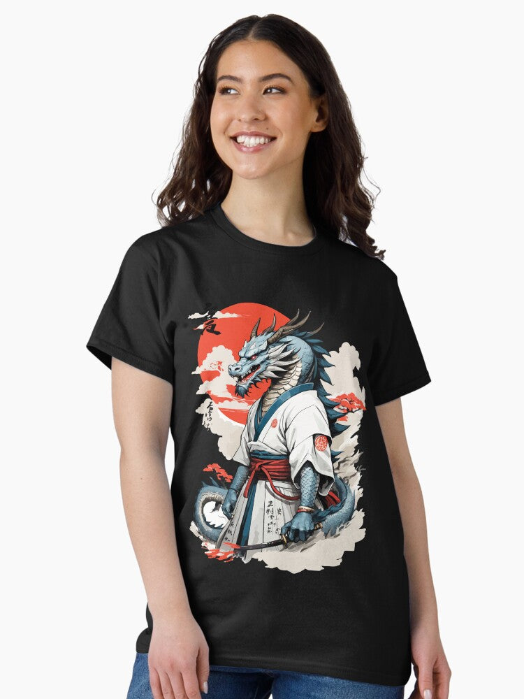 Dragon Samurai Vintage Ukiyo-e Style Japan Art Classic T-Shirt