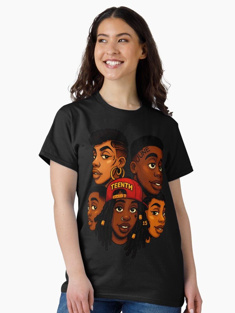 Bold Juneteenth Celebration Art Featuring Black Excellence and Unity Classic T-Shirt Style001