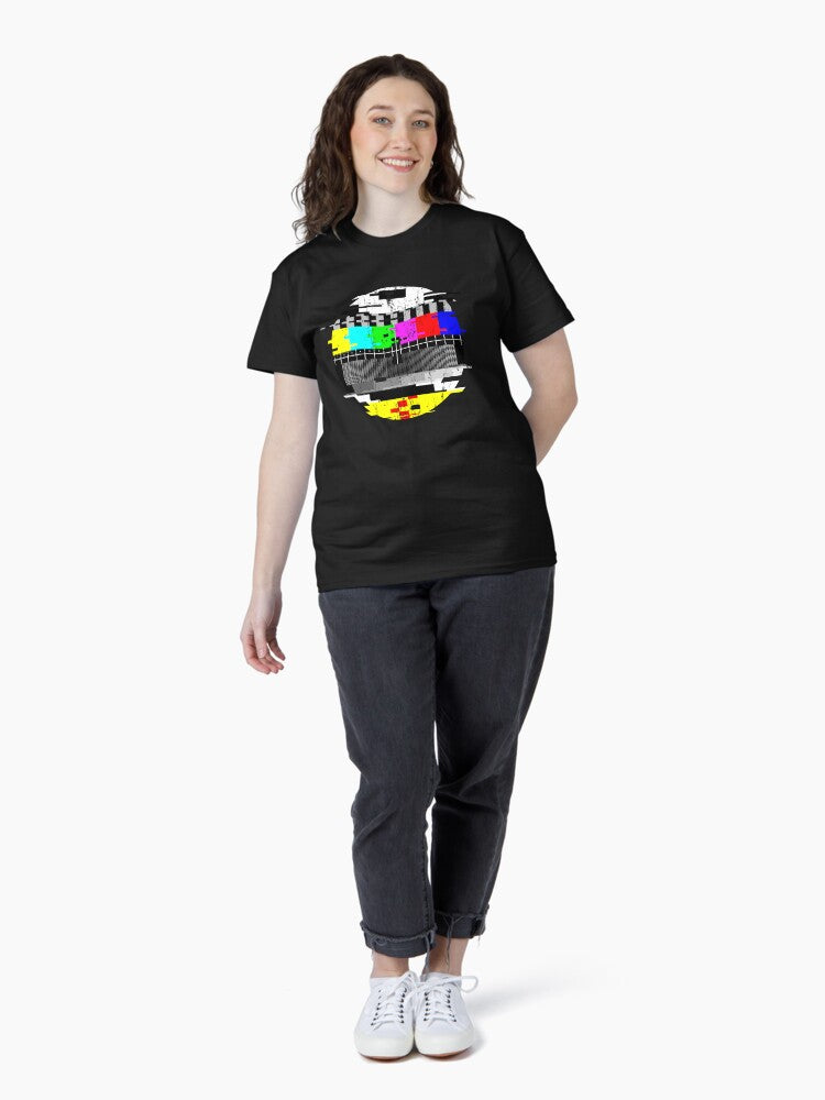 Vintage Glitched TV Test Pattern Graphic Classic T-Shirt
