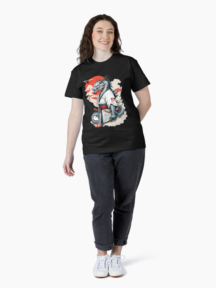 Dragon Samurai Vintage Ukiyo-e Style Japan Art Classic T-Shirt