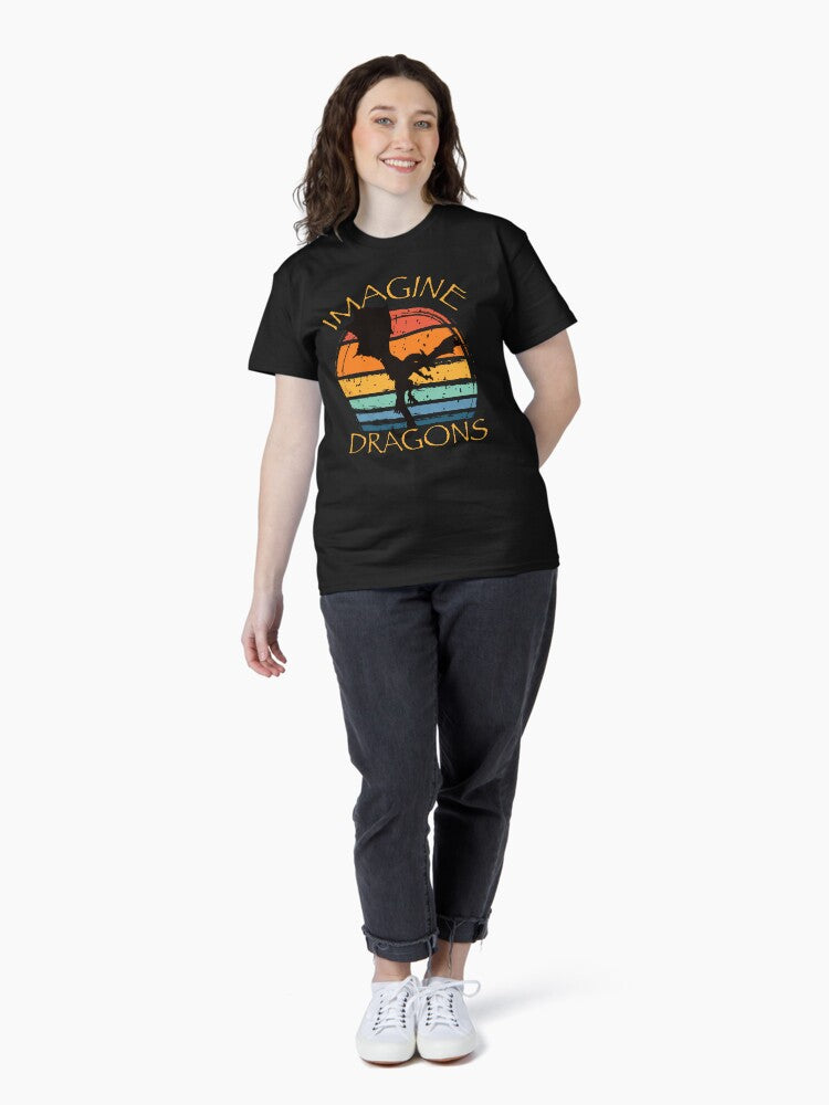 Imagine Fantasy Dragons Vintage Style Classic T-Shirt