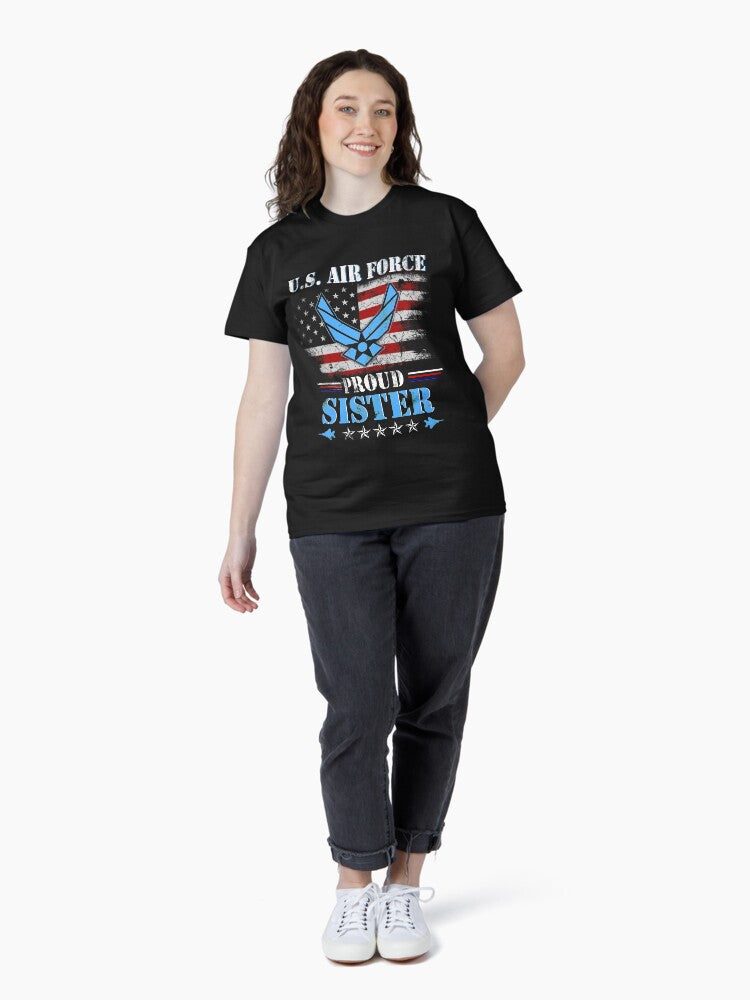 U.S. Air Force Proud Sister USA Flag Vintage Classic T-Shirt