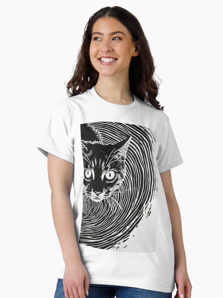 Black Cat by the Spiral: Abstract Expression Classic T-Shirt Style011