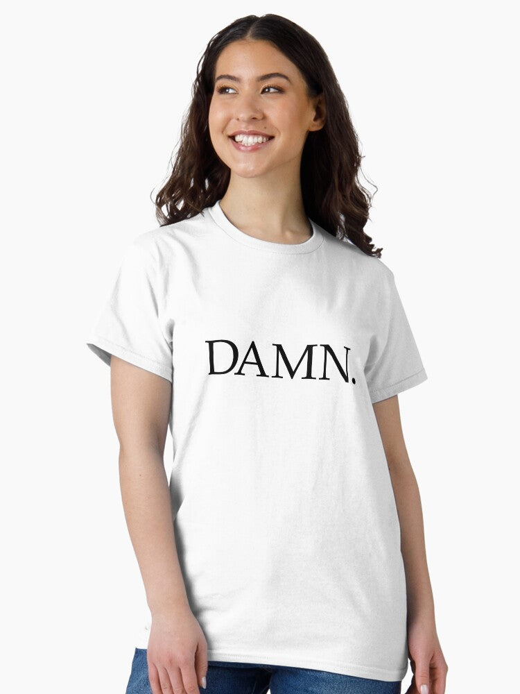 DAMN. (Black Design - Red BG) Classic T-Shirt