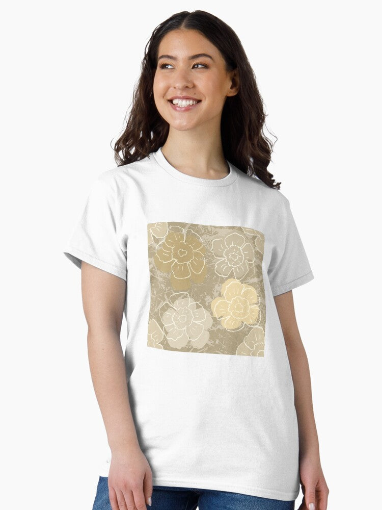 Vintage Cream Floral Classic T-Shirt