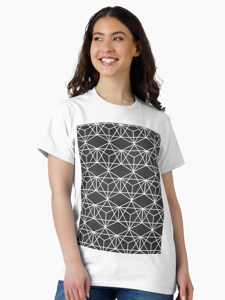 Black and White Geometric Pattern Classic T-Shirt