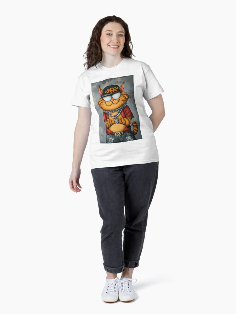Stylish Cat with Cool Sunglasses and Hoodie Classic T-Shirt