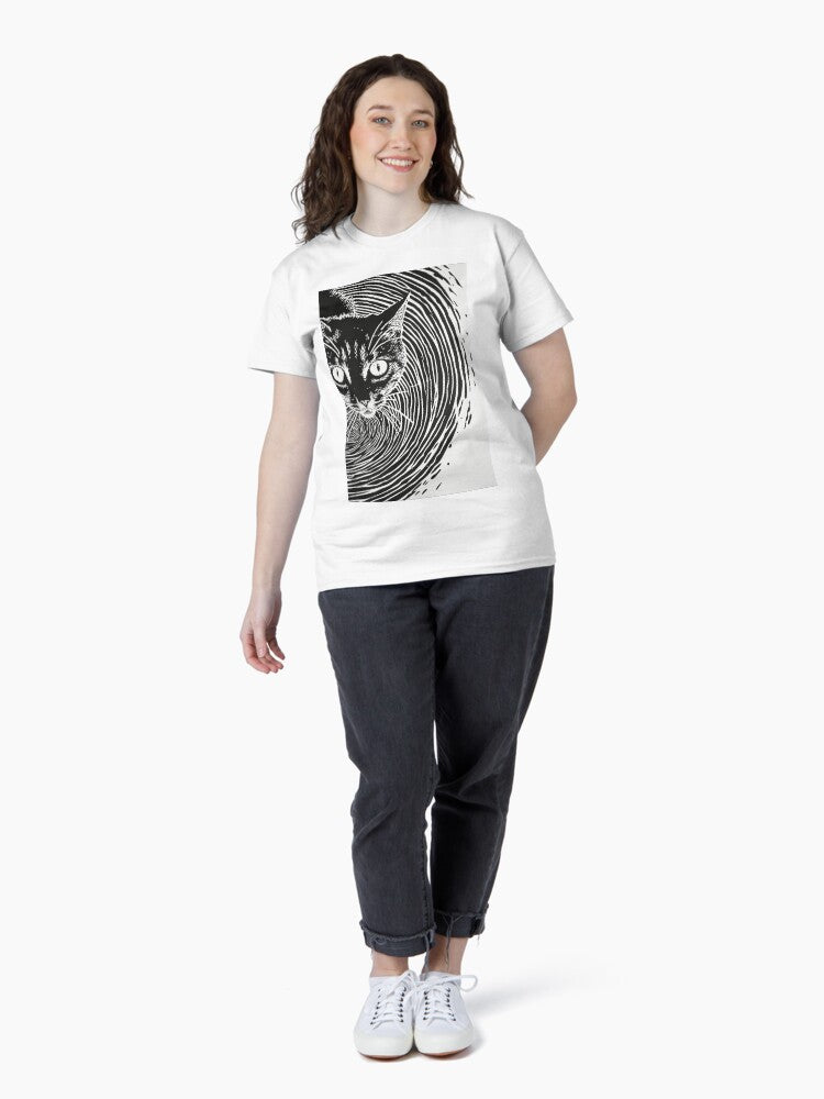Black Cat by the Spiral: Abstract Expression Classic T-Shirt Style011