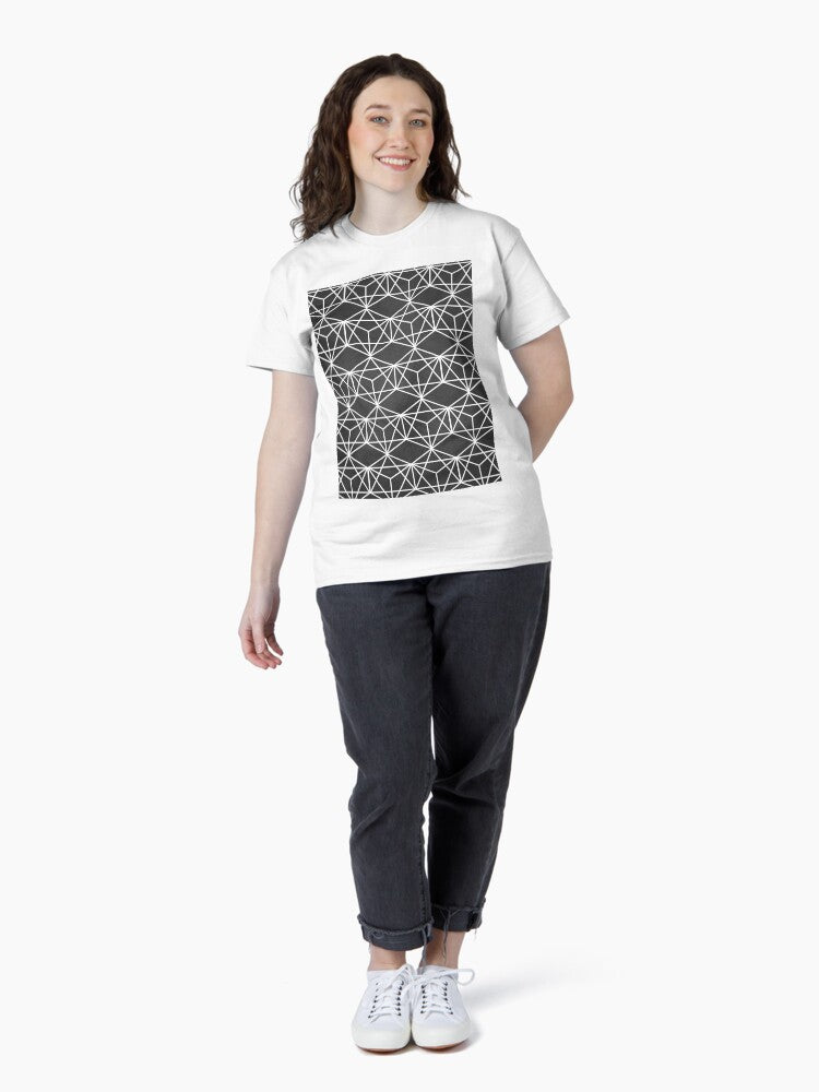 Black and White Geometric Pattern Classic T-Shirt