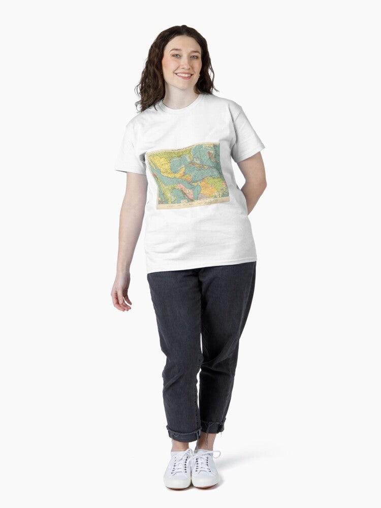 Vintage Map of Central America & Caribbean Ports Classic T-Shirt