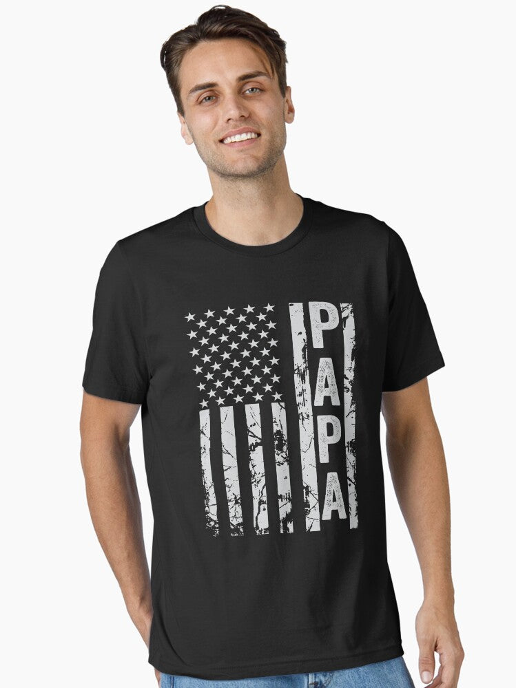 Papa USA American Flag fathers day gift Essential T-Shirt