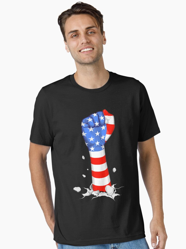 Vintage USA Flag On the Hand illustration Essential T-Shirt