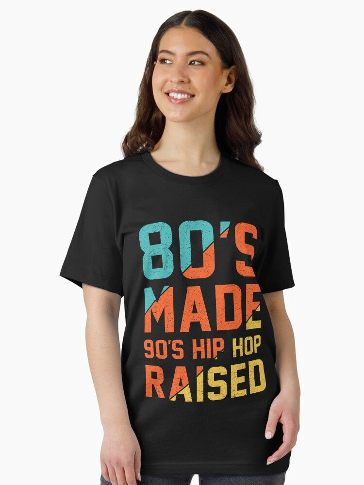 Made in the 90s Hip Hop Raised T-Shirt – Vintage Graphic Tee for Classic Rap Fans Essential T-Shirt Style001