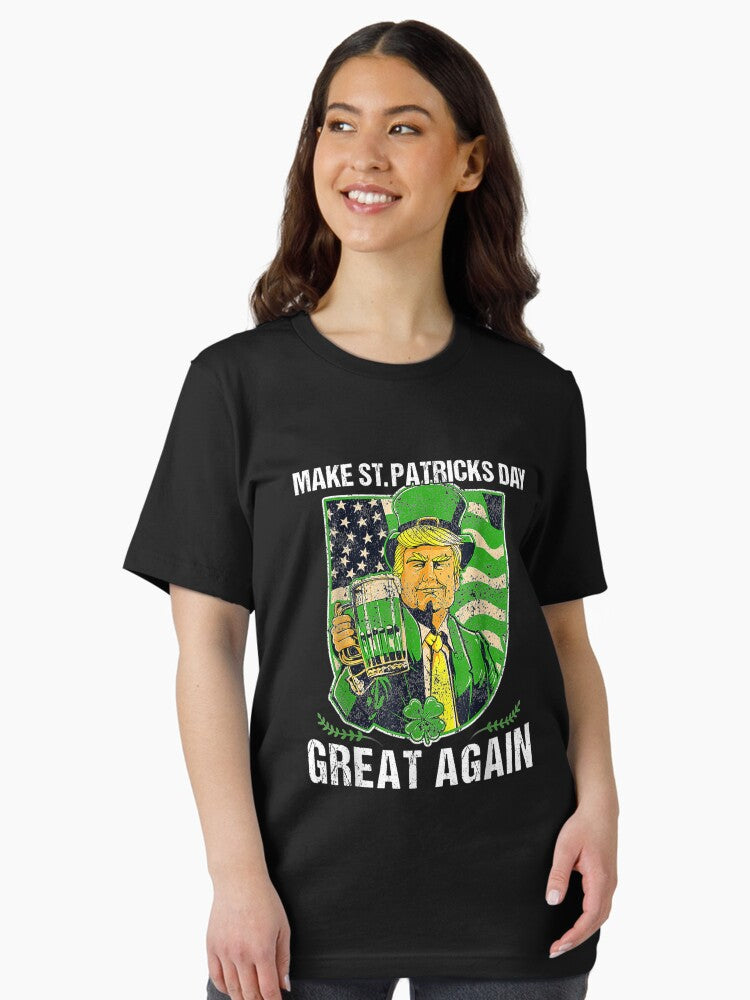 Make St Patricks Day Great Again Funny Trump President Us Flag Essential T-Shirt
