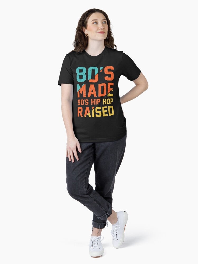 Made in the 90s Hip Hop Raised T-Shirt – Vintage Graphic Tee for Classic Rap Fans Essential T-Shirt Style001
