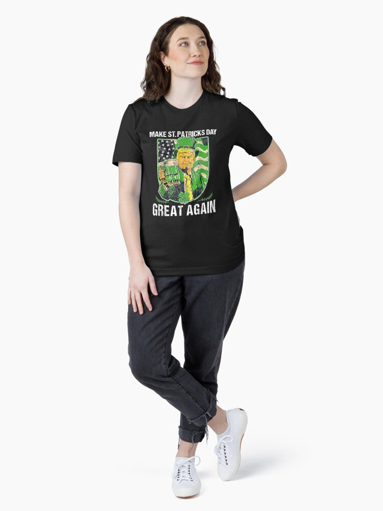 Make St Patricks Day Great Again Funny Trump President Us Flag Essential T-Shirt