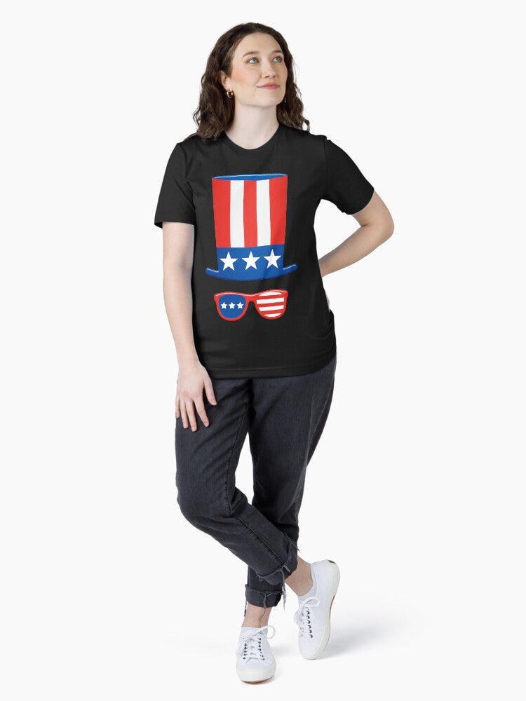 Vintage USA flag Hat and Specs illustration Essential T-Shirt
