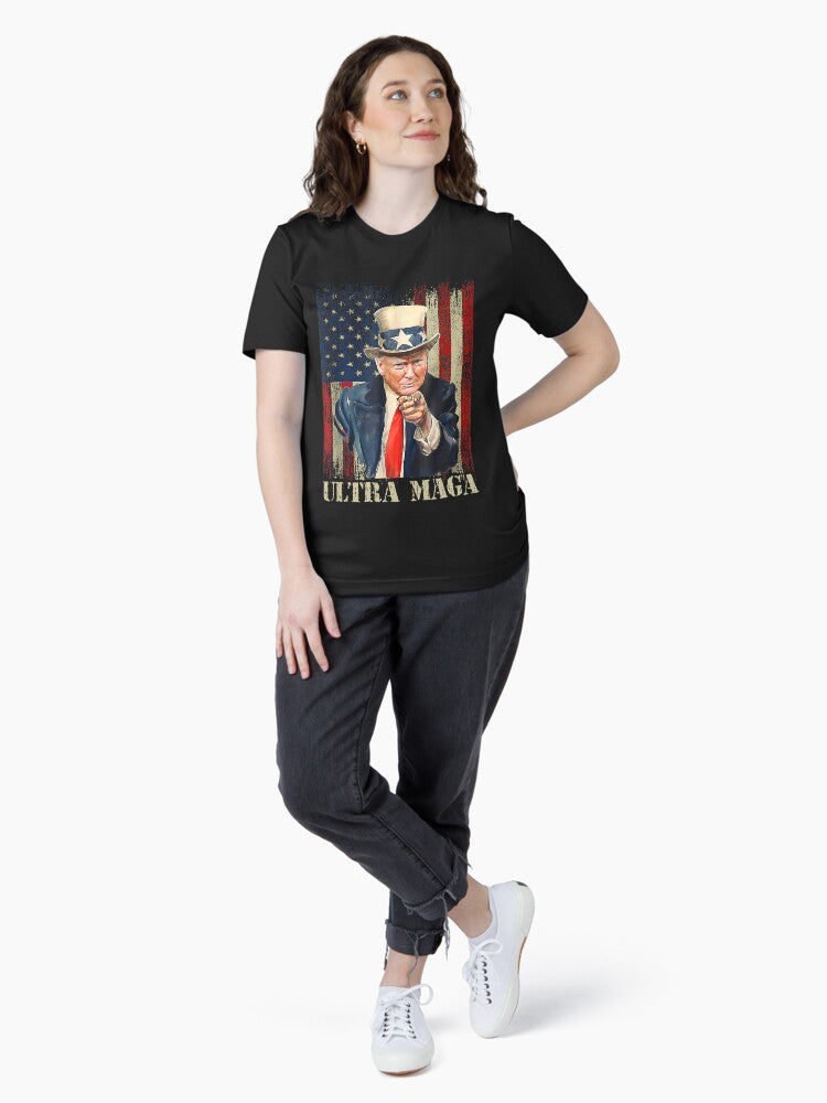 Ultra Mega King Trump Vintage American US Flag Anti Biden Essential T-Shirt