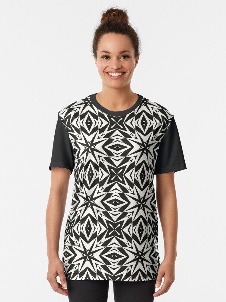 Black and White Geometric Pattern No.25 Graphic T-Shirt