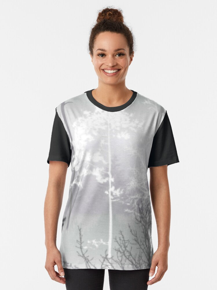 Black Tree Silhouette Graphic T-Shirt
