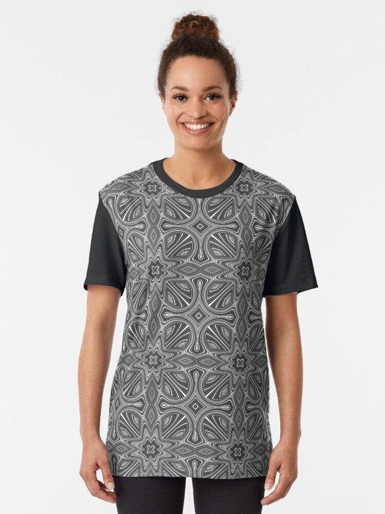 Black and white pattern Graphic T-Shirt Style002