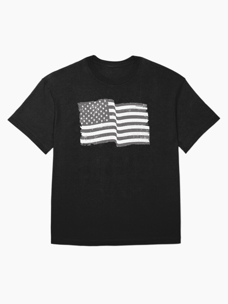 American Flag Black & White Oversized T-Shirt