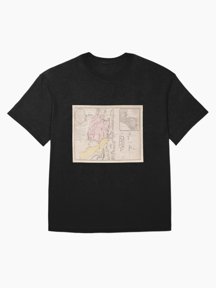 Old Belize Map (1786) Vintage Central America Country Atlas Oversized T-Shirt