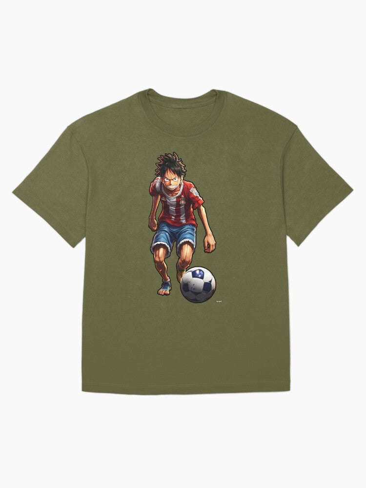 "Straw Hat Striker ⚽️" Luffy Playing Football. Oversized T-Shirt